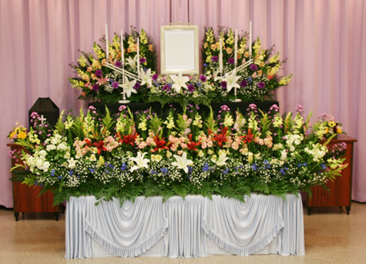 キリスト家族葬用花飾り